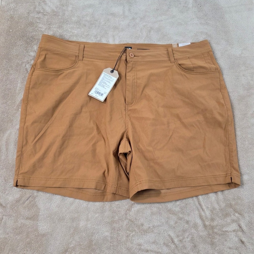 Prana Halle Short Plus ll women 22w/7 Brown Hiking nylon shorts New MSRP $69